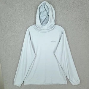 Columbia Hoodie Mens Large Omni Freeze Gray Lightweight Pullover Mock Neck - Picture 1 of 13