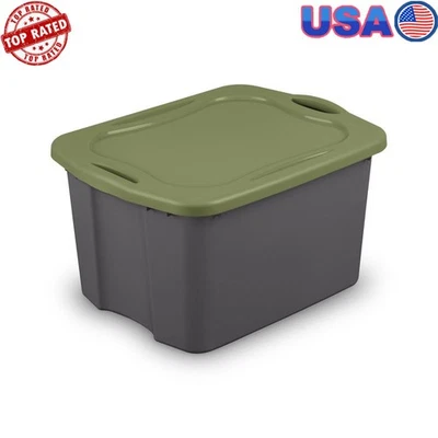 Caja de almacenamiento portátil 70 Qt organizador contenedor de mudanza caja de plástico hogar Foto 1 de 4