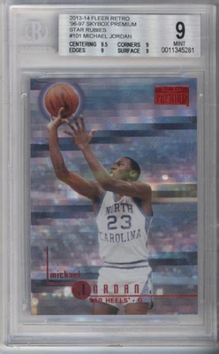 2013-14 Fleer Retro 1996-97 Skybox Premium Star Rubies Michael Jordan BGS 9/150 Foto 1 de 2