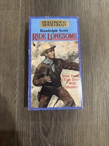 Randolph Scott In Ride Lonesome By Hollywood Movie Greats VHS - Foto 1 di 3