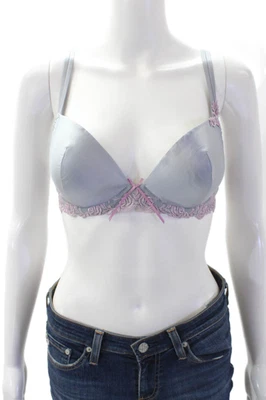 Sutiã feminino Lise Charmel floral detalhe de renda transparente com aro cinza tamanho 34D - Imagem 1 de 4