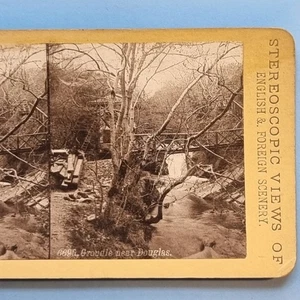 IOM Stereoview Card 3D Real Photo C1880 Douglas Isle Of Man Groudle Glen - Picture 1 of 3