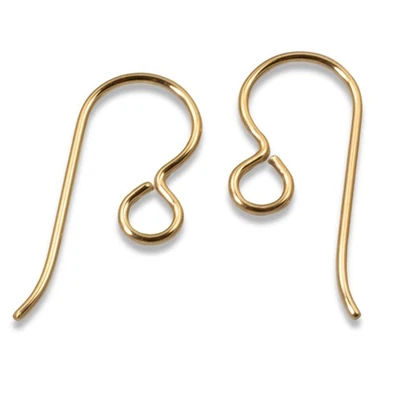 Paquete de 10 cables para orejas rellenos de oro 14/20 hechos en EE. UU. ganchos para pendientes de bucle regular Foto 1 de 4