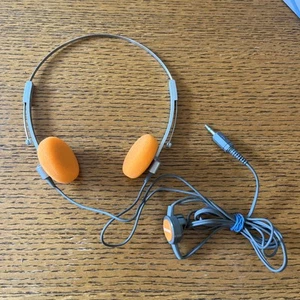 Rare NM Vintage Sony Headphones MDR-4 Orange Galaxy Foam - Picture 1 of 5