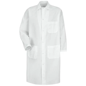 Red Kap Gripper-Front Spun Polyester Butcher Coat with Exterior Pocket - Picture 1 of 3