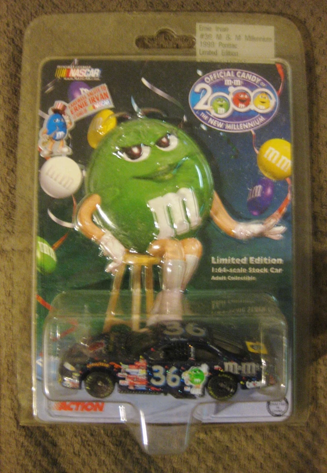 ERNIE IRVAN #36 M&M MILLENNIUM 1999 ACTION GREEN M&M PACKAGE 1:64 SCALE DIE CAST - Image 1 of 1