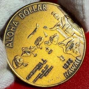 HAWAII 1973 ALOHA DOLLAR KAMEHAMEHA I KINGDOM FOUNDER RARE MINT=500! (2MD-704) - Picture 1 of 11