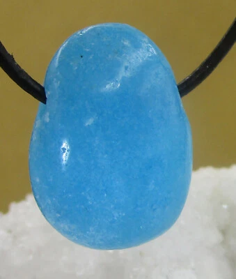 ARAGONIT  BLAU   natur TROMMELSTEIN gebohrt  Anhänger   Nr.22 - Bild 1 von 2