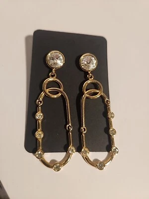 PENDIENTES Cristales Declaración Diseño Nueva York BIJOUX Firmados De Colección Foto 1 de 4