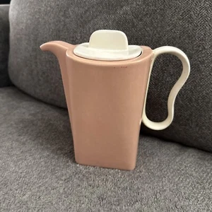 Caffettiera Metropolitana Francescana Vintage con Coperchio ~ Corallo e Avorio ~ Mod. MidCentury - Foto 1 di 12