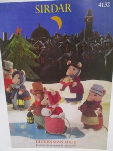 Sirdar Knitting Pattern Dickensian Mice Charles Dickens Christmas Mouse Carolers - Picture 1 of 1