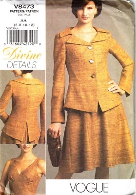 Vogue 8473 Divine Details pattern size 6-12 dress and jacket uncut - Image 1 of 2
