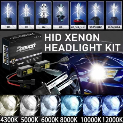 2X 55W H1 H4 H7 H8 H9 H11 HB3 HB4 ID Xenon Headlight Bulbs&Ballasts Replace Kit - Image 1 of 4