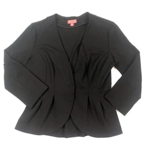 Elle Jacke Damen 8 schwarz Blazer Schößentaille gestrickt V-Ausschnitt moderne Karriere - Bild 1 von 12