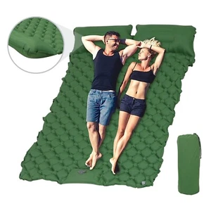 Isomatte Selbstaufblasend Doppel Camping Matratze Camping für 2 Personen Grün - Bild 1 von 12