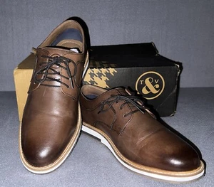 Thomas & Vine Glover Brown Leather Derby shoes US size 8.5 Tru Comfort Foam NIB - Picture 1 of 17