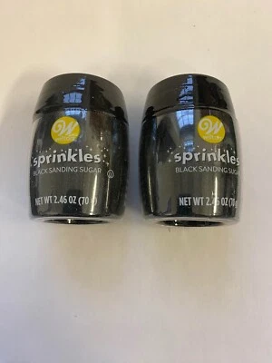 lot of 2 Wilton Sprinkles Sanding Sugar Black Cupcakes Cookies Cakes New - Image 1 of 4