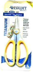 NEW Westcott 6" Titanium BONDED Precision Scissors CRAFTS BONSAI FABRIC #536 - Picture 1 of 2