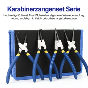 Sprengringzange Seegeringzange Set Sicherungszangen 175mm 4 tlg Innen-Außen - Bild 1 von 12
