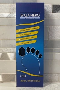 Orthotic Shoe Insoles WALK-HERO Mens 4 - 4.5 Women 6 - 6.5 One Pair - Picture 1 of 9