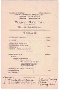 Ethel Leginska Klavierabend 24. März 1917 Programm - Bild 1 von 1