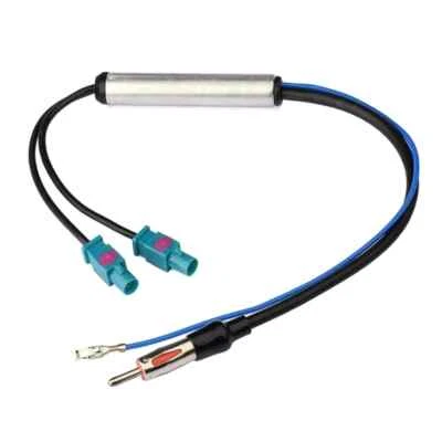 FM Audio Cable Dual Fakra-Din Aerial Radio Stereo Antenna Adapter For Audi/VW - Image 1 of 4