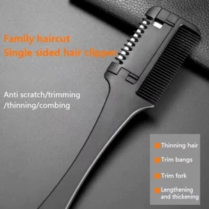 Peine de corte de pelo, peine de afeitar, peine de afeitar de doble cara negro 19 cm - Imagen 1 de 12