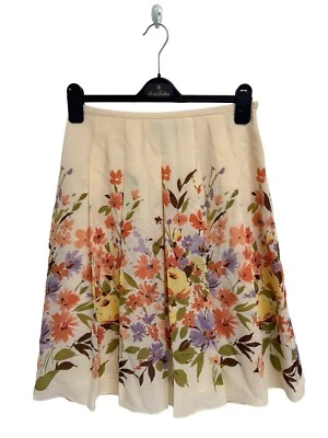 Norton McNaughton Petite Women's Cream Floral Asymmetrical Skirt Size 6P - Image 1 of 4