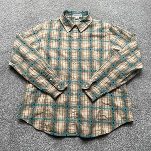 Pendleton Shirt Adult Medium Beige Teal Embroidered Western Button Up Ladies - Picture 1 of 8
