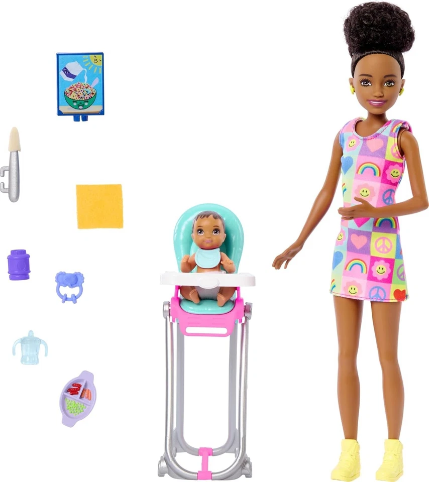 Mattel Barbie Skipper Babysitters Inc Dolls Baby Playset Black African American