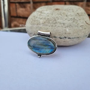Real Labradorit Gemstone Pendant 925 Sterling Silver Handmade Pendant PG4330 - Picture 1 of 4