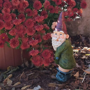 Naughty Peeing Gnome Statue Fairy Garden Funny Dwarf Figurines Resin Home Decor