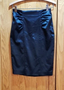 Bebe High Waisted Bodycon Satin Fitted Slimming Skirt Size 6 - Picture 1 of 7