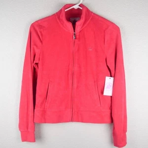 Juicy Couture Womens S Small Hot Pink Terry Cloth Full Zip Track Jacket Y2K - Picture 1 of 6