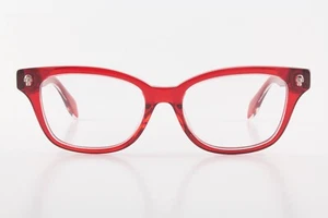 Authentische Alexander McQueen AM0026O 005 50 mm durchscheinend rot silberne Rahmen Italien - Bild 1 von 6