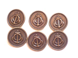 Goldtone Anchor Pattern Buttons 7/8", Shank, Metal New Old Stock x 20 Pcs, Bin B - Picture 1 of 5