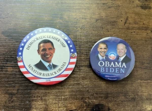 2008 BARACK OBAMA + JOE BIDEN Campaign Pins Buttons, Political President USA Vtg - Picture 1 of 8