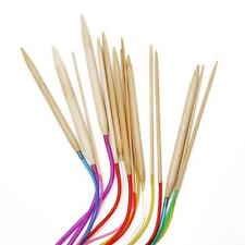 16Pcs/pack 2-9MM Double Pointed Smooth Bamboo Circular Knitting Needles BS