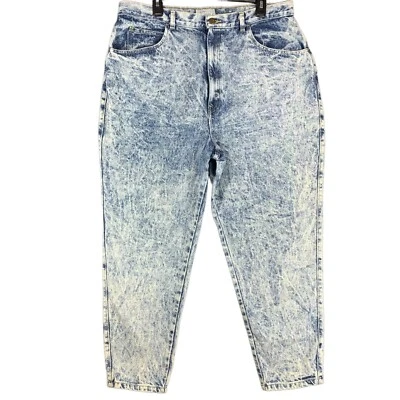 Vintage 80’s Venezia Sportswear Mom Jeans Feminino 20 Cônico Cintura Alta Lavagem Ácida - Imagem 1 de 4