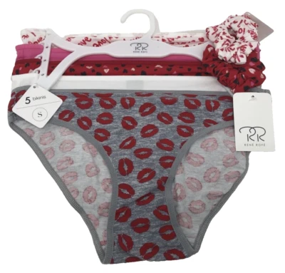Rene Rofe 5 Pack Women's Small Bikini Panties + 2 Scrunchies NWT - Image 1 of 4