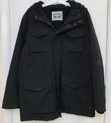 Levi Strauss & Co Men's Button Down Zipper Lined Hooded Jacket Coat Size XL - Image 1 of 4