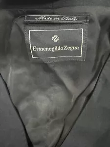 ERMENEGILDO ZEGNA Mens Waistcoat 56 Black Wool With Flaw - Picture 1 of 7