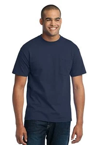 Port & Company PC55PT Mens Big & Tall Short Sleeve Core Blend Pocket T-Shirt - Picture 1 of 22