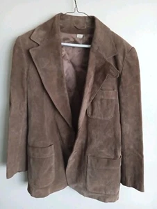 Vtg Beged-Or Brown Suede Leather Jacket Coat Sz 40 Lined Made Israel MAKE OFFER - Picture 1 of 6