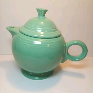 Vintage Fiesta Fiestaware große Teekanne mit Deckel original hellgrüner Glasurring - Bild 1 von 18