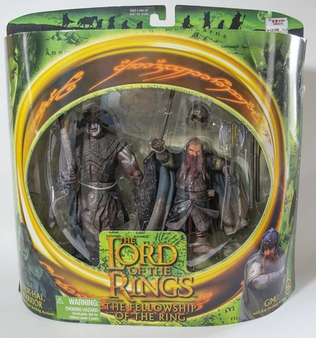 GIMLI & URUK-HAI WARRIOR Lord of the Rings Toy Biz Action Figures LOTR New MOC Cover