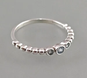 9923520-D Ring 925 Silver Light Blue Blue Topaz Size 53.5 Vintage - Picture 1 of 2