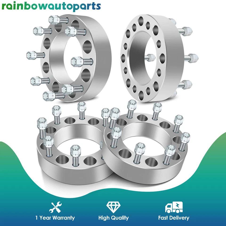 Adaptadores espaciadores de rueda 4 piezas 2" 8x6,5 a 8x180 para Chevy Silverado 2500 Hummer H2 Foto 1 de 4
