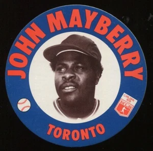 1978 MSA Papa Gino's Disk #40 John Mayberry Toronto Blue Jays - Picture 1 of 2