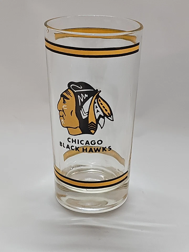 Vidrio Chicago Black Hawks Indian Head 12 oz de colección envío rápido el mismo día bonito  Foto 1 de 4